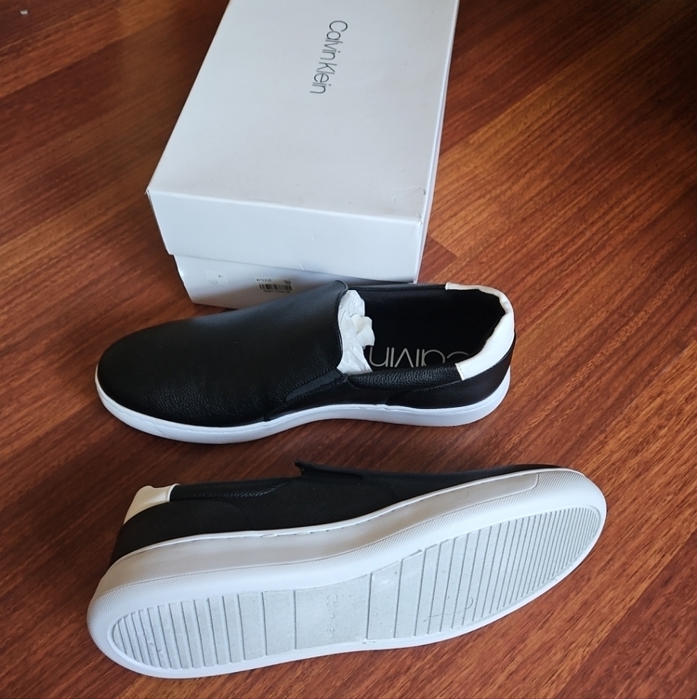 Calvin Klein Fortun Tumbled Smooth Slip-on Sneakers Men's 12 New With Box